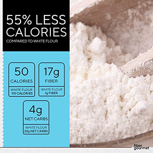 Fiber Gourmet Low Net Carb Flour Blend - Keto Friendly All-Purpose Baking Flour with 55% Fewer Calories, 81% Fewer Net Carbs, 17g Fiber, Non-GMO Vegan - 16 Ounce (pack of 2) - Image 3