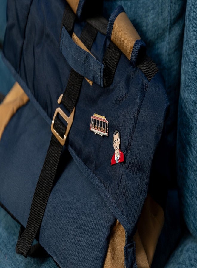 ذي أن إمبلويد فيلوسوفرز جيلد مجموعة دبابيس مينا لشخصيتي السيد روجرز وعربة الترام من نقابة الفلاسفة العاطلين عن العمل - مزودة بمشابك خلفية مطاطية قوية، مجموعة من دبوسين - Image 4