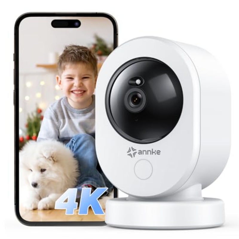 كاميرا أمان داخلية ANNKE 4K UHD، كاميرا واي فاي 2.4/5 جيجا هرتز مع 360 درجة PTZ، محادثة ثنائية الاتجاه، رؤية ليلية، كشف الحركة البشرية الذكية، تخزين سحابي/SD، تعمل مع Alexa، مثالية لكاميرا الأطفال/الحيوانات الأليفة، تطبيق MIPC - Image 1