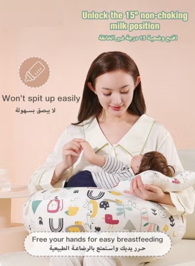DOOKOO Nursing Pillow for Breastfeeding, Multi-Functional Original Plus Size Breastfeeding Pillows Give Mom and Baby More Support, with Adjustable Waist Strap and Removable Cotton Cover