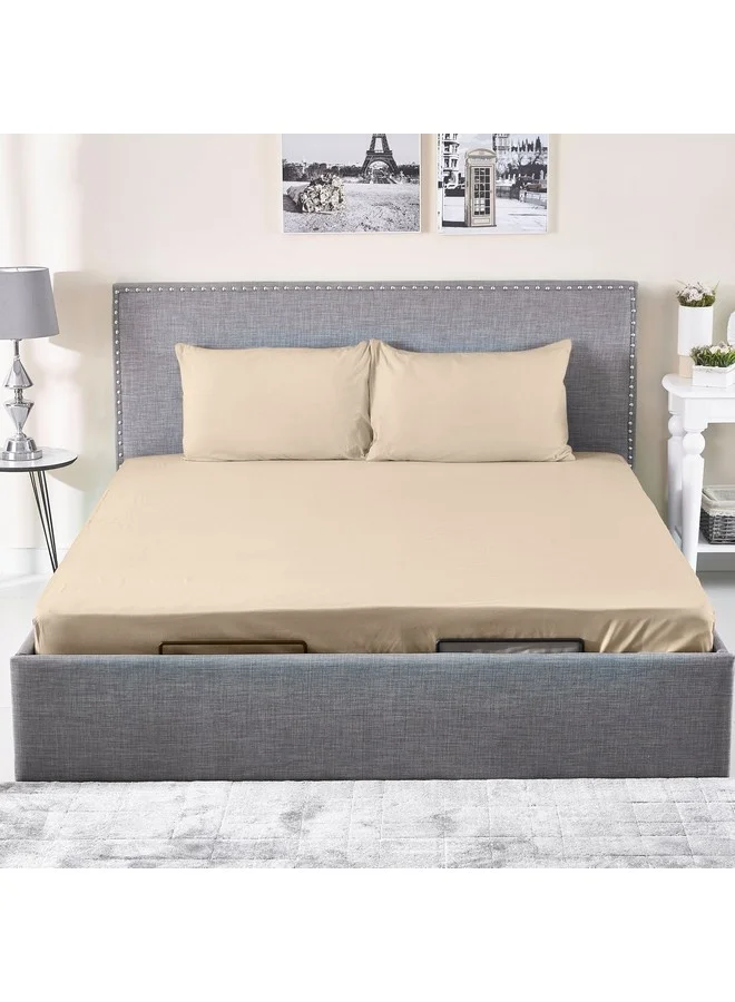 Home Box Ballina Solid Cotton Super King Fitted Sheet 200 x 33 x 200 cm