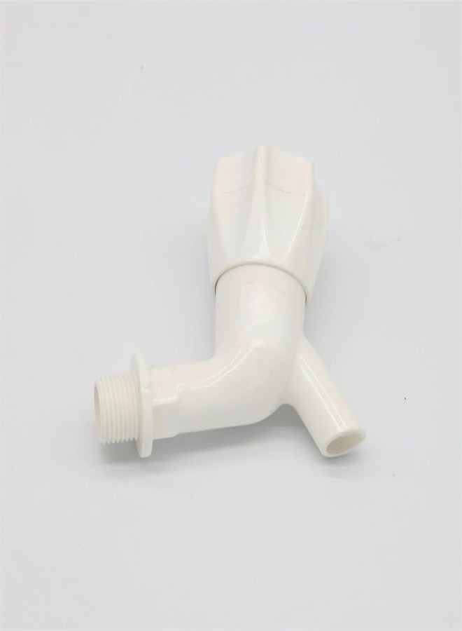 New Ware® PTMT Short Body Bib Cock Water Tap | PVC Plastic Bib Tap for Kitchen, Bathroom & Wash Basin | Hot & Cold Water Compatible | Rust-Free, Leak-Proof Faucet - Image 2