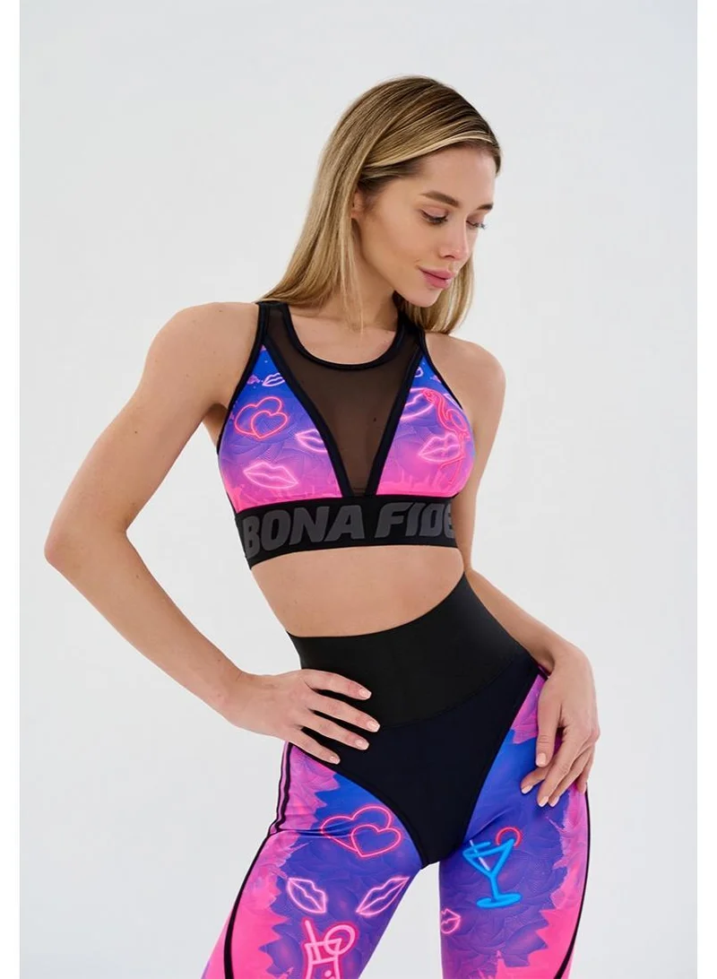 Bona Fide Top for Top Neon Kiss Kiss Sports Bra for Women | Best Price UAE