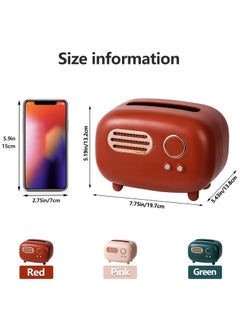 Generic Facial Tissue Box Cover Holders Retro Radio Model Tissue Box Tissue Box Multifunctional in Home Living Room Cute Box Holder for Bathroom Office  - Image 3