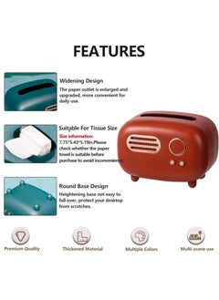 Generic Facial Tissue Box Cover Holders Retro Radio Model Tissue Box Tissue Box Multifunctional in Home Living Room Cute Box Holder for Bathroom Office  - Image 4