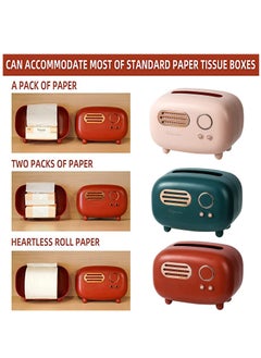 Generic Facial Tissue Box Cover Holders Retro Radio Model Tissue Box Tissue Box Multifunctional in Home Living Room Cute Box Holder for Bathroom Office  - Image 5