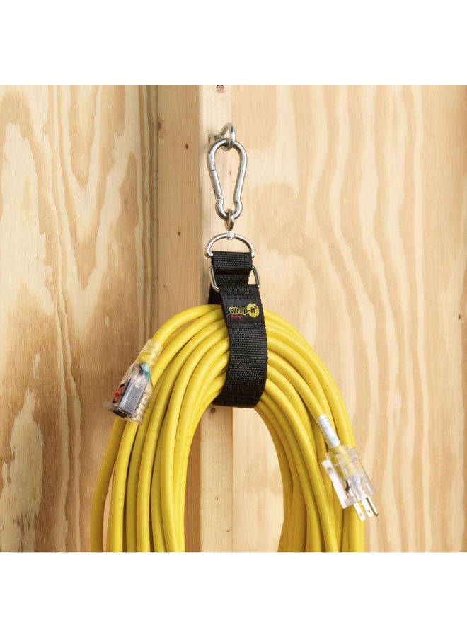 Wrap-It Storage Hook 'n Hang Storage Strap with Carabiner Black and Silver 18 Inch 100-HNH-18BL - Image 3
