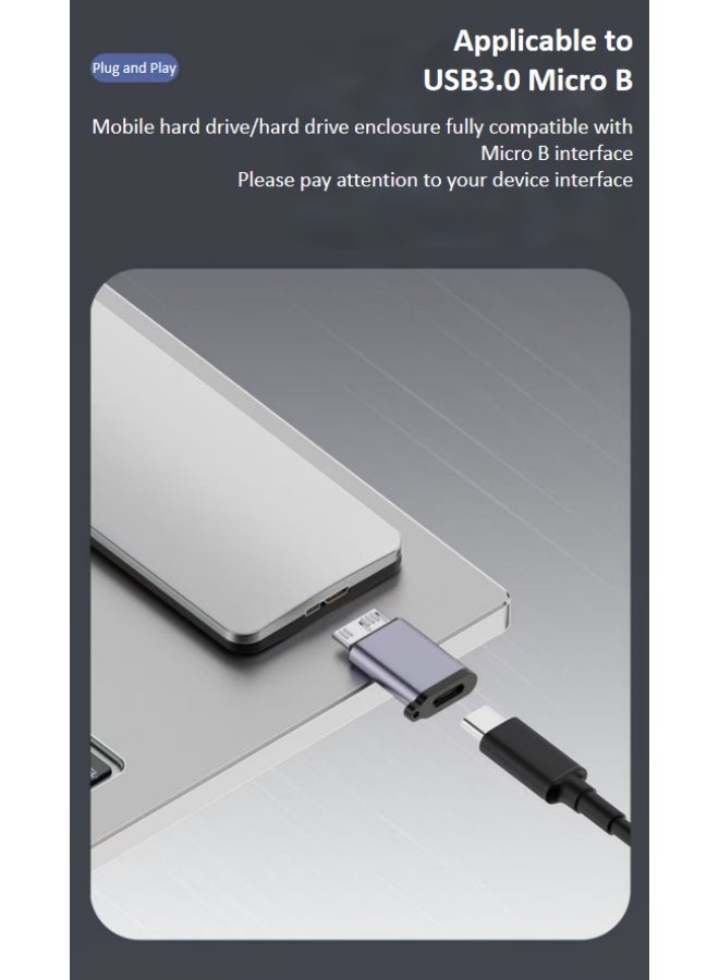 USB 1 Pack Type-C to Micro B supports mobile hard drive, phone transfer and charging, compatible with major mobile hard drives and hard drive enclosures such as Seagate/WD Western Digital/Toshiba/Newman/Lenovo/Samsung/Sony, and supports Samsung S5/Note3 phones - Image 4