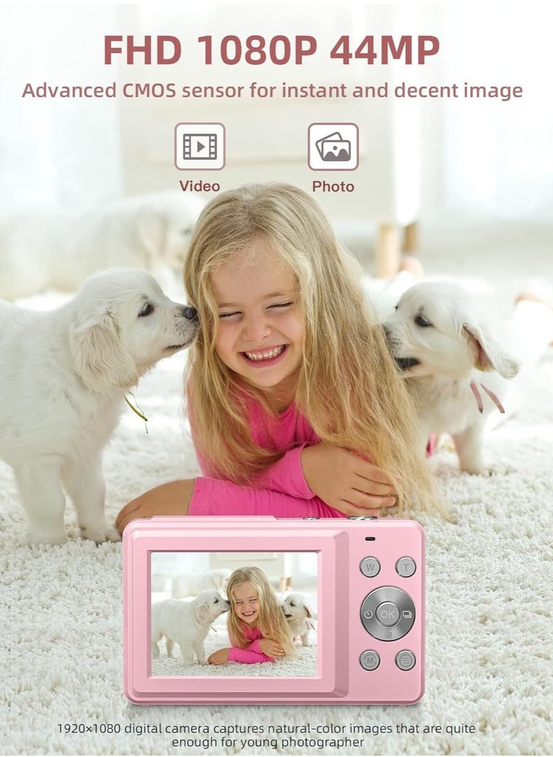 SYOSI Kids Digital Camera 1080P 44MP Digital Cameras for Photography, Digital Point and Shoot Camera for Kids with 16X Zoom, Fill Light, Anti-Shake, Compact Small Travel Camera for Boys Girls Teens Gift  - Image 2