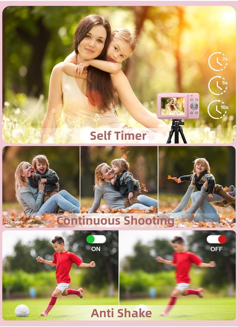 SYOSI Kids Digital Camera 1080P 44MP Digital Cameras for Photography, Digital Point and Shoot Camera for Kids with 16X Zoom, Fill Light, Anti-Shake, Compact Small Travel Camera for Boys Girls Teens Gift  - Image 4
