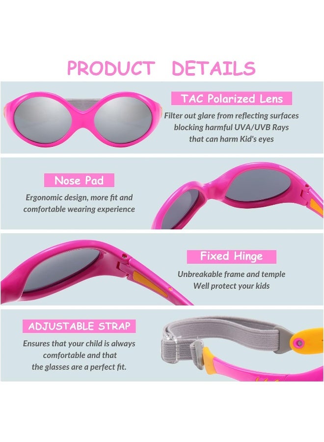 DUCO Polarized Baby Sunglasses for Baby & Toddler, Strap and Case Included, Ages 0-2 Years - Image 4