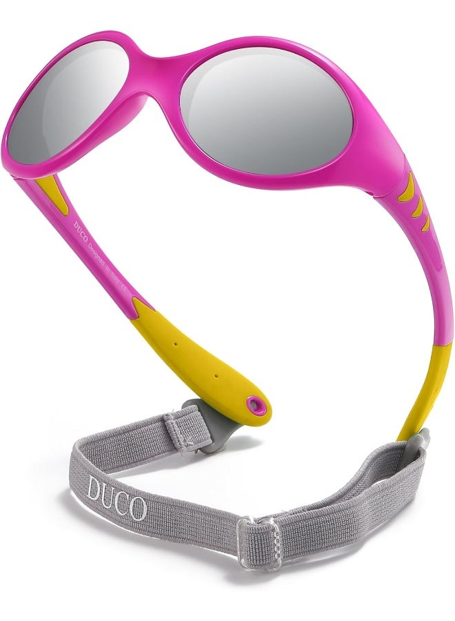 DUCO Polarized Baby Sunglasses for Baby & Toddler, Strap and Case Included, Ages 0-2 Years - Image 1