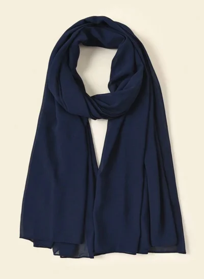 AL BENT AL SHARQIEH shawl navy blue chiffon hijab headscarf