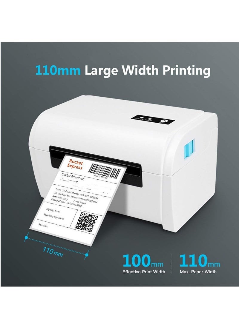 KIIUMI - Thermal Label Printer, USB BT Connection, High Speed Shipping Label Maker, Support 40-110mm Paper Width Compatible with Windows for Supermarket Store Restaurant Logistic - Image 1