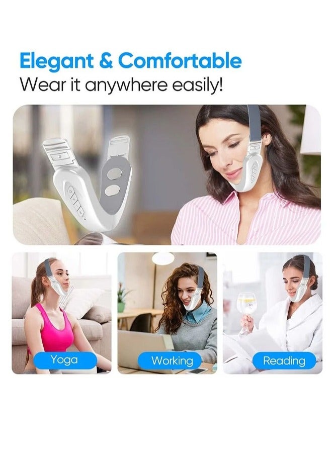 Furtey Double Chin Reducer Machine Electric V Shape Face Lift Micro Current Face Slimming Massager LED Photon Therapy Facial Intelligent Reusable Face Lifting Massager - Image 2