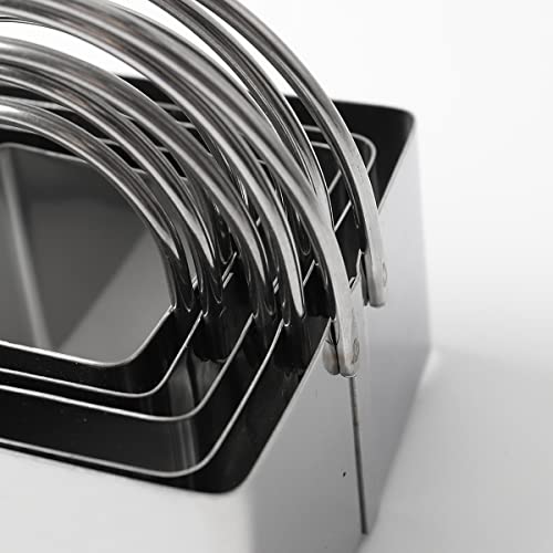 FREESHU Cookie Cutters Set of 10, 5 sizes round and 5 sizes square Stainless steel Biscuit cutters with handles - Image 5