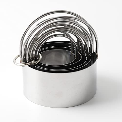 FREESHU Cookie Cutters Set of 10, 5 sizes round and 5 sizes square Stainless steel Biscuit cutters with handles - Image 3