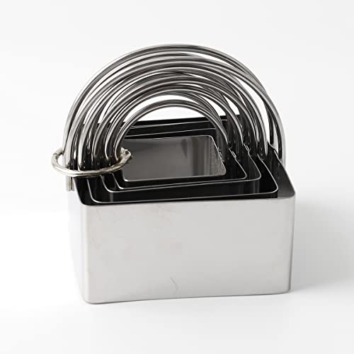 FREESHU Cookie Cutters Set of 10, 5 sizes round and 5 sizes square Stainless steel Biscuit cutters with handles - Image 2