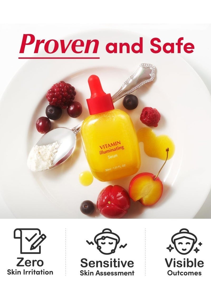 سيروم تفتيح البشرة مع فيتامين C: سيروم تفتيح البشرة مع أكيرولا ونياسيناميد، يعزز حاجز الجلد، يرطب بسيراميد وحمض الهيالورونيك 1.01 أونصة / 30 مل - Image 5