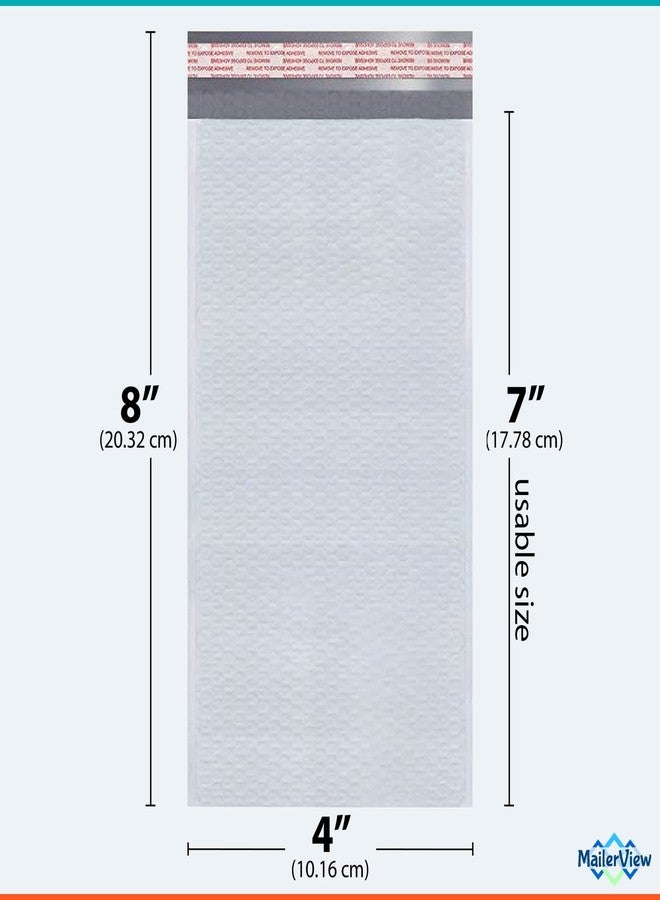 MAILERVIEW White Small Bubble Mailers 4x8 Inch #000 | Thick Padded Poly Bubble Mailer Envelopes | Bubble Envelopes | Mailing Envelopes | 500 Pack Bulk | Trading Card Sports card Shipping | Made in USA - Image 2
