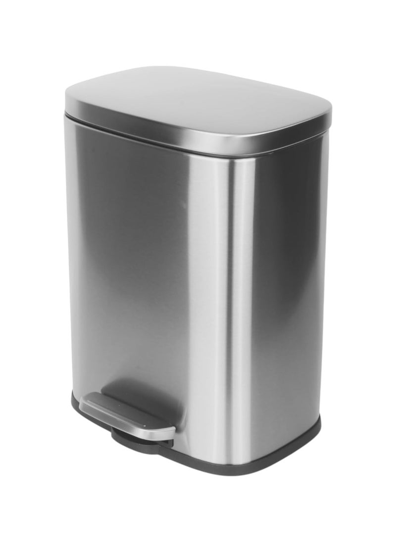 Floret Rectangular Shaped Premium Stainless Steel Pedal Bin Silver and Black 5 L  - Image 1