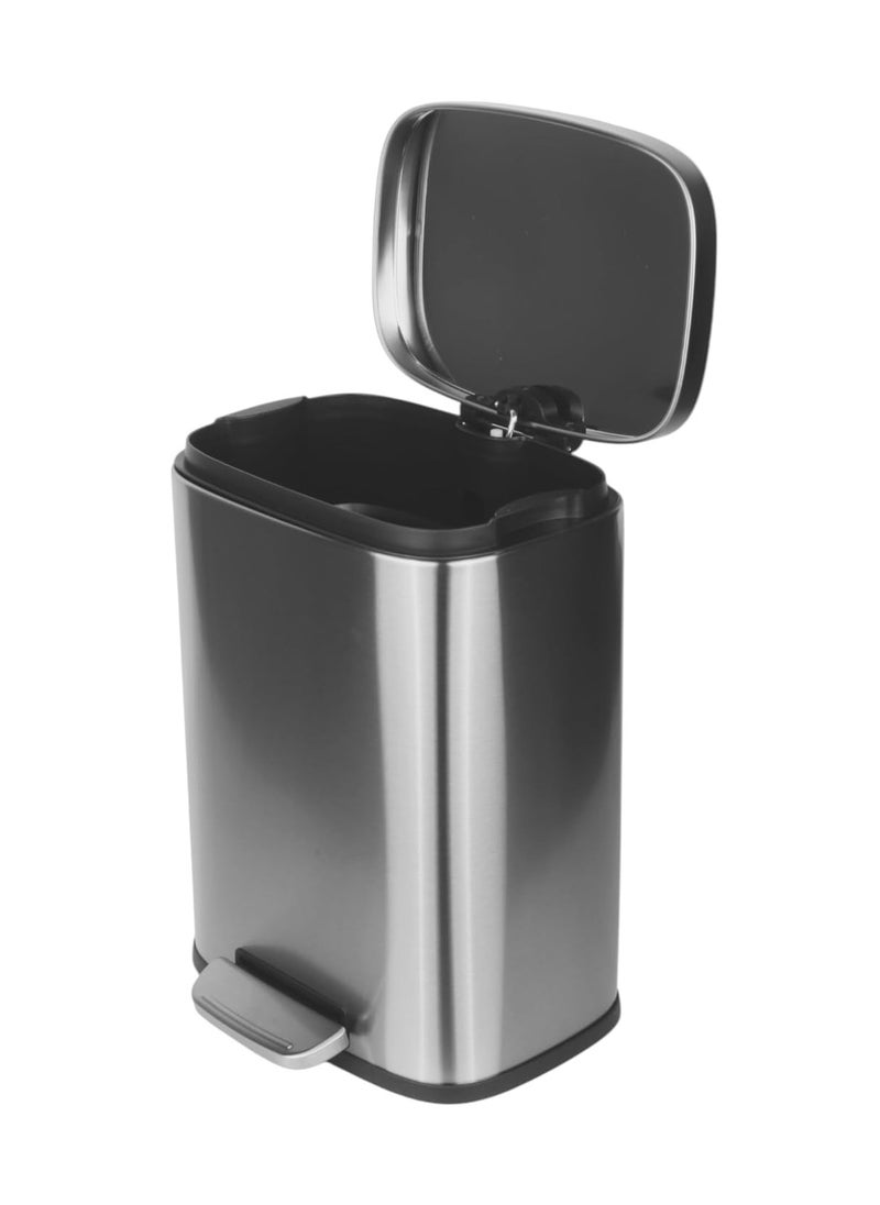 Floret Rectangular Shaped Premium Stainless Steel Pedal Bin Silver and Black 5 L  - Image 3