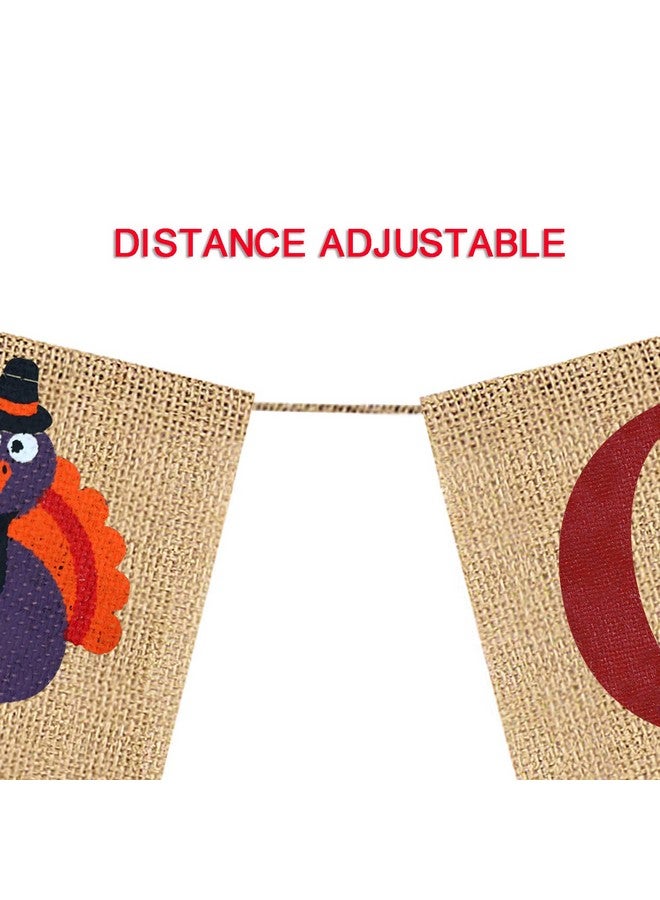 Partyprops Friendsgiving Banner Burlap | Thanksgiving Decorations | ThanksGiving Burlap Banner | Rustic Thanksgiving Friends Giving Turkey Pumpkin Bunting | Thanksgiving Party Supplies Fireplace Mantle Decor - Image 5