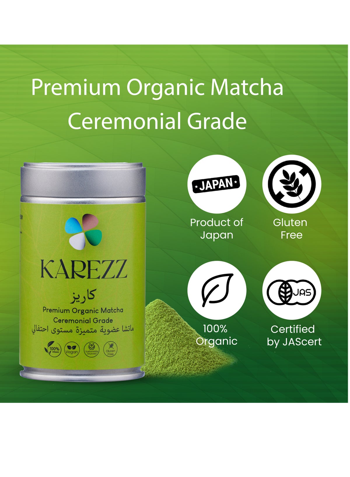 Karezz Matcha Ceremonial Grade Green Tea Powder 80g
