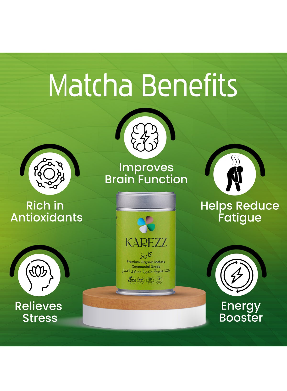 Karezz Matcha Ceremonial Grade Green Tea Powder 80g