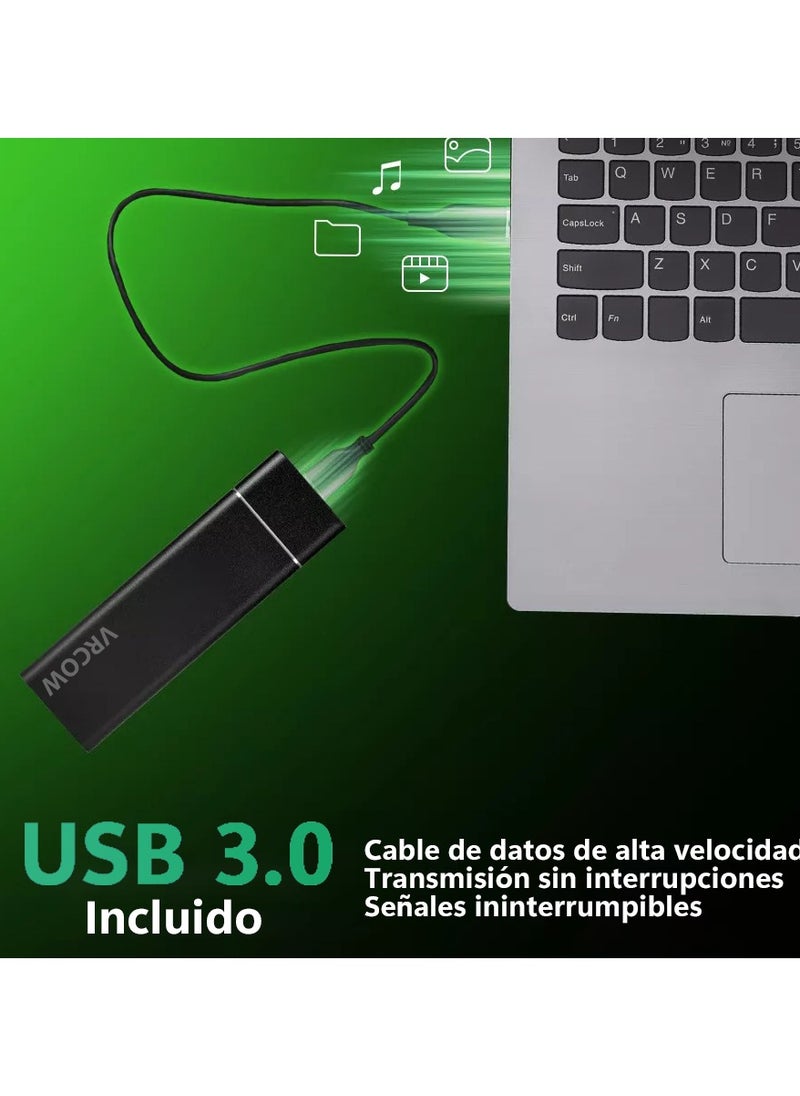 VRCOW Portable External Hard Drive , Mini SSD Hard Drives,Solid State External Drives,Computer Backup Drive,USB 3.1 to Type-C Support Data Storage Transfer for Windows XP PC Laptop and Mac  - Image 5