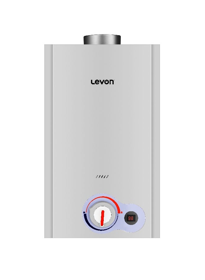 ليفون سخان مياه يعمل بالغاز، سعة 10 لتر، JSD20-10DG5، ليفون، فضي، شاشة رقمية، إشعال مزدوج،  مبادل حراري نحاسي، حماية من الحرارة الزائدة والضغط - Image 2