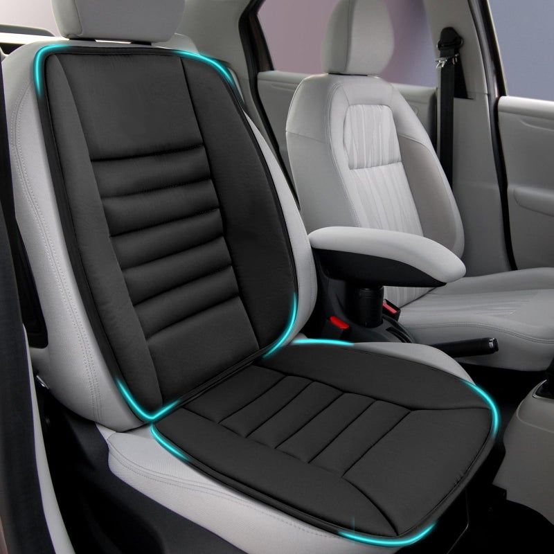 Heonay Car Seat Cushion, Memory Foam Cushion for Car Seat, Lumbar Support Pillow, Seat Cushion for Full Back and Seat, Ideal for Car Seat Driver, Office Chair, Wheelchair and Back Pain Relief (Black) - Image 1