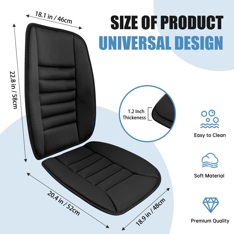 Heonay Car Seat Cushion, Memory Foam Cushion for Car Seat, Lumbar Support Pillow, Seat Cushion for Full Back and Seat, Ideal for Car Seat Driver, Office Chair, Wheelchair and Back Pain Relief (Black) - Image 5