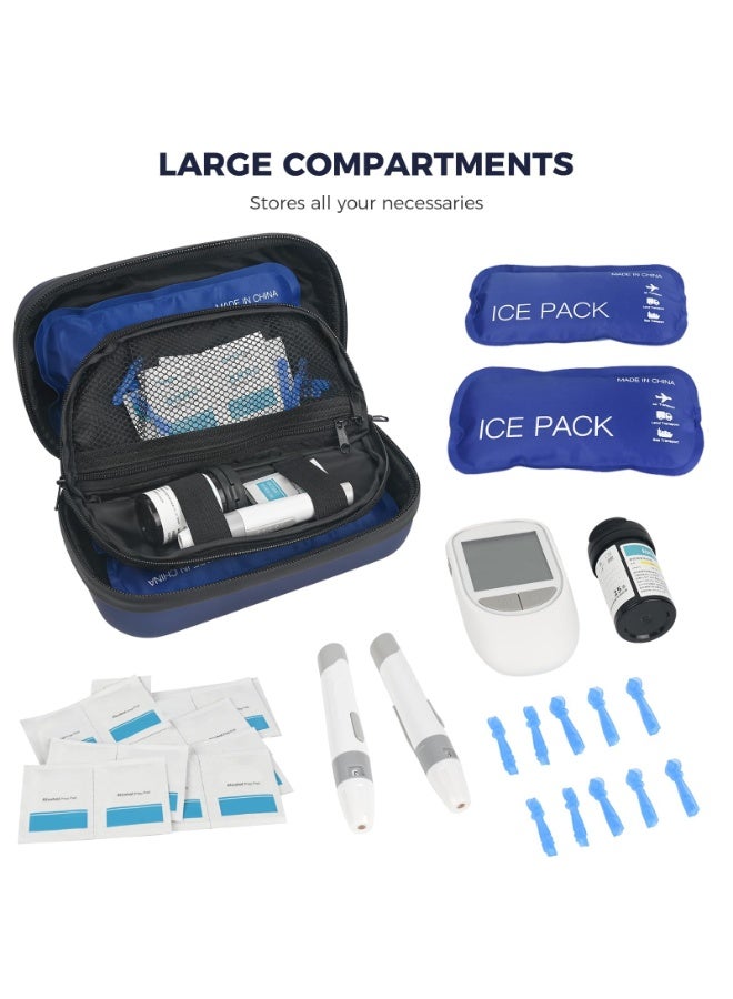 KOWVOWZ Insulin Cooler Travel Case, Insulin Pen Cooler Travel Case with 2 Ice Pack, Portable Medication Diabetic Cooler for Travel with Temperature Display Medicine Organizer Bag - Image 3