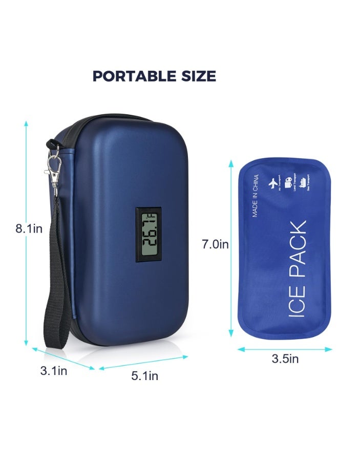 KOWVOWZ Insulin Cooler Travel Case, Insulin Pen Cooler Travel Case with 2 Ice Pack, Portable Medication Diabetic Cooler for Travel with Temperature Display Medicine Organizer Bag - Image 2