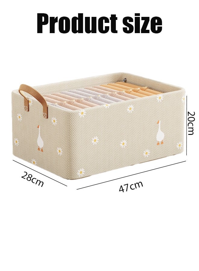 Aikenn 1pcs Home Foldable Clothes and Sundries Storage Box with Steel Frame Wardrobe Organization and Storage Jeans Storage Box Wardrobe Clothes Storage Box with Handles T-Shirt Storage Cabinet Drawer Storage Box Foldable Wardrobe Storage Box  - Image 2