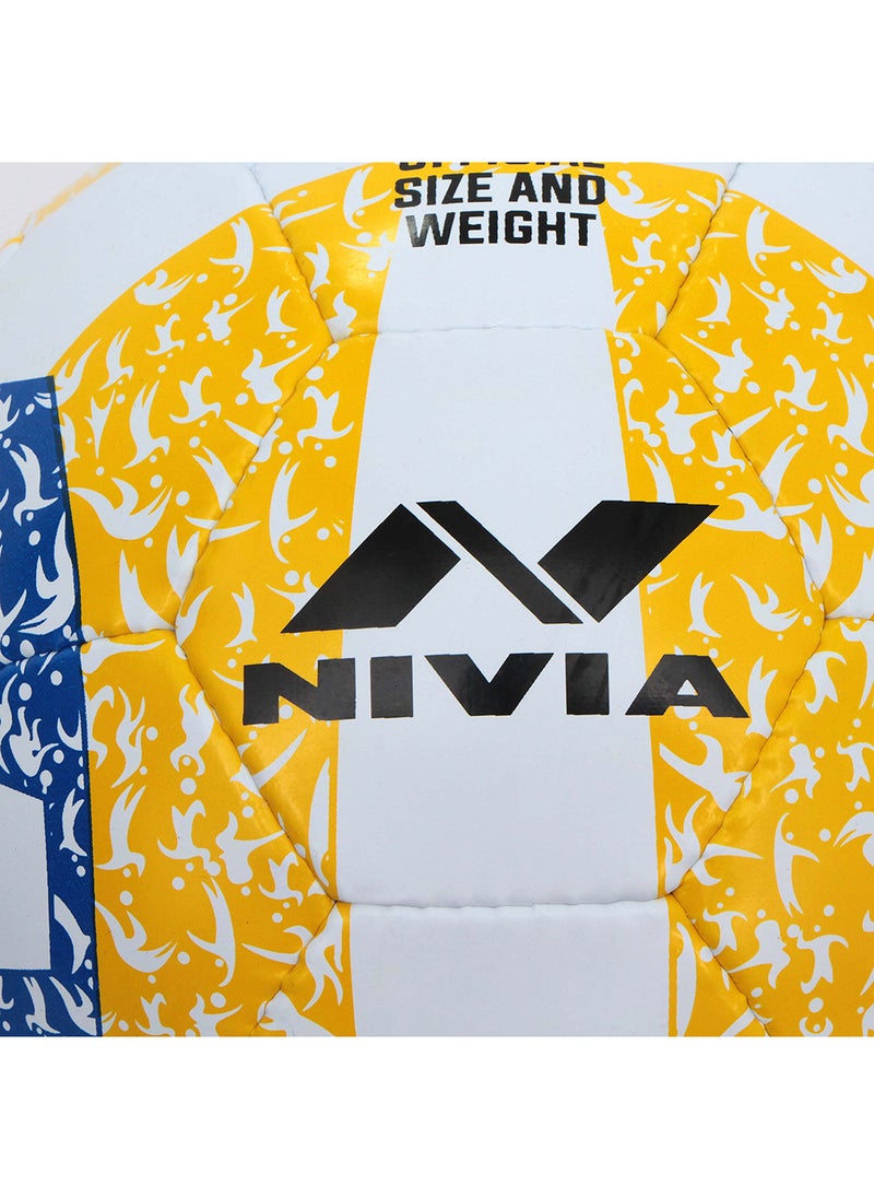 Nivia Classic Rubber Volleyball | Color: Multicolor | Size: 4 | Material: Rubber | Ideal for Training/Match | 32 Panels | Hand Stitched Construction | Bladder Butyl | Suitable for: All Indoor Surface  - Image 5
