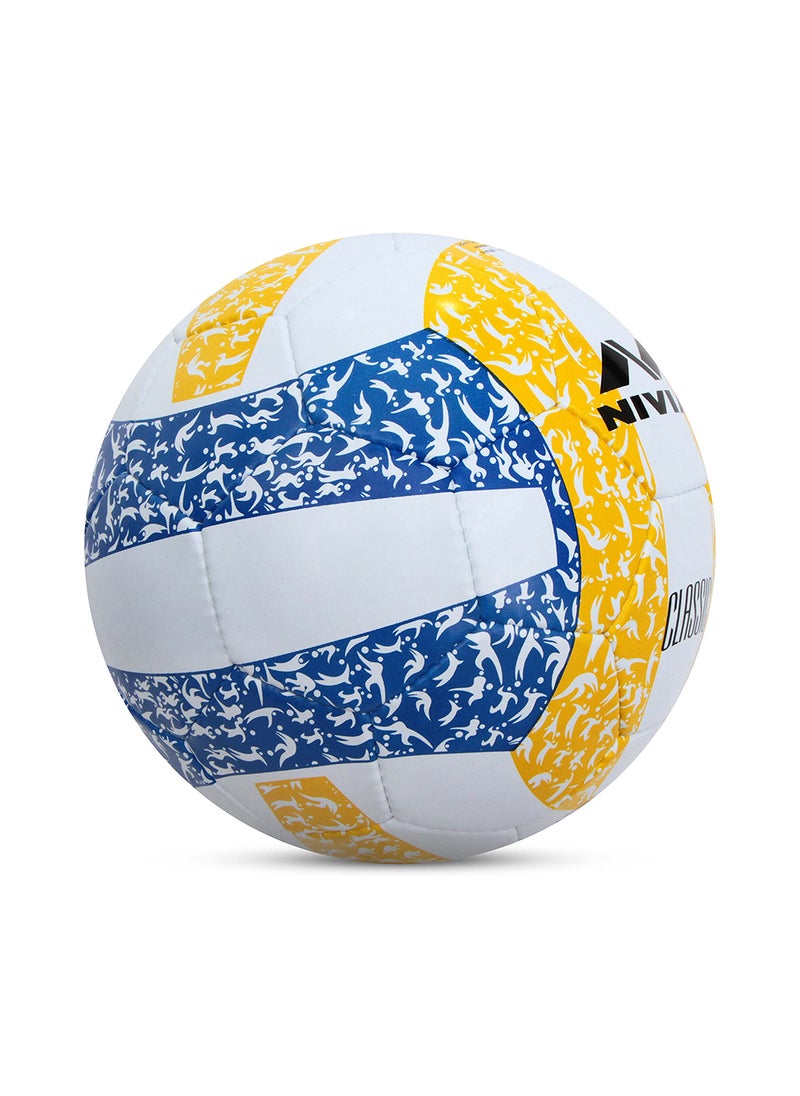 Nivia Classic Rubber Volleyball | Color: Multicolor | Size: 4 | Material: Rubber | Ideal for Training/Match | 32 Panels | Hand Stitched Construction | Bladder Butyl | Suitable for: All Indoor Surface  - Image 2