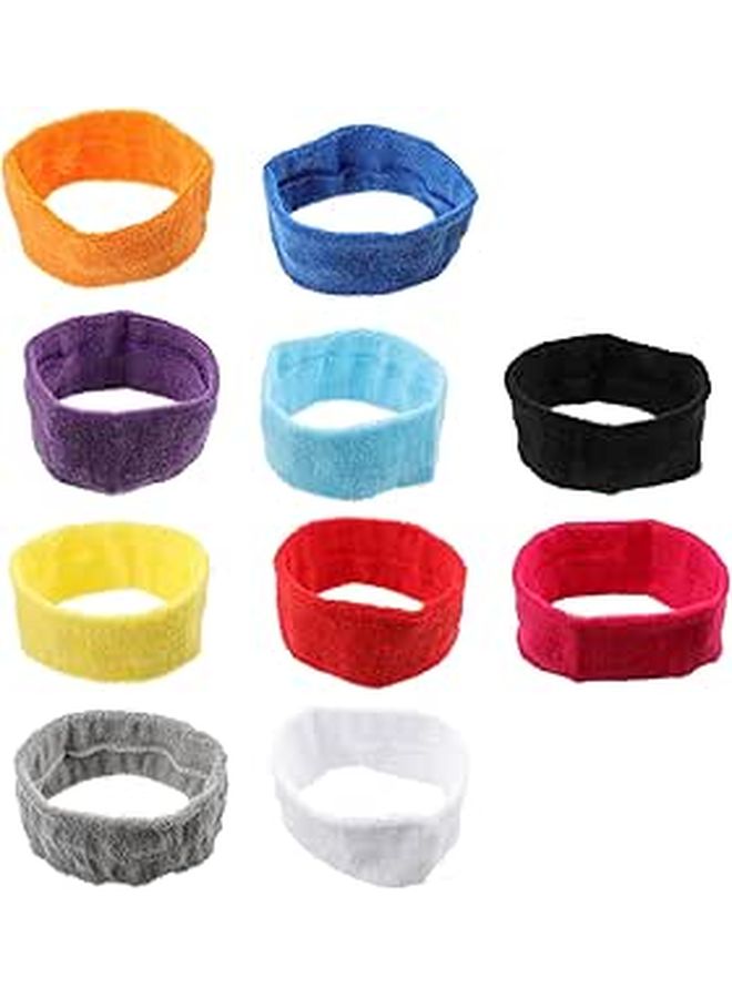 Moisture Wicking Unisex Sports Sweatbands Set Of 10 Mixed Colors For Running Yoga Gym - Image 1