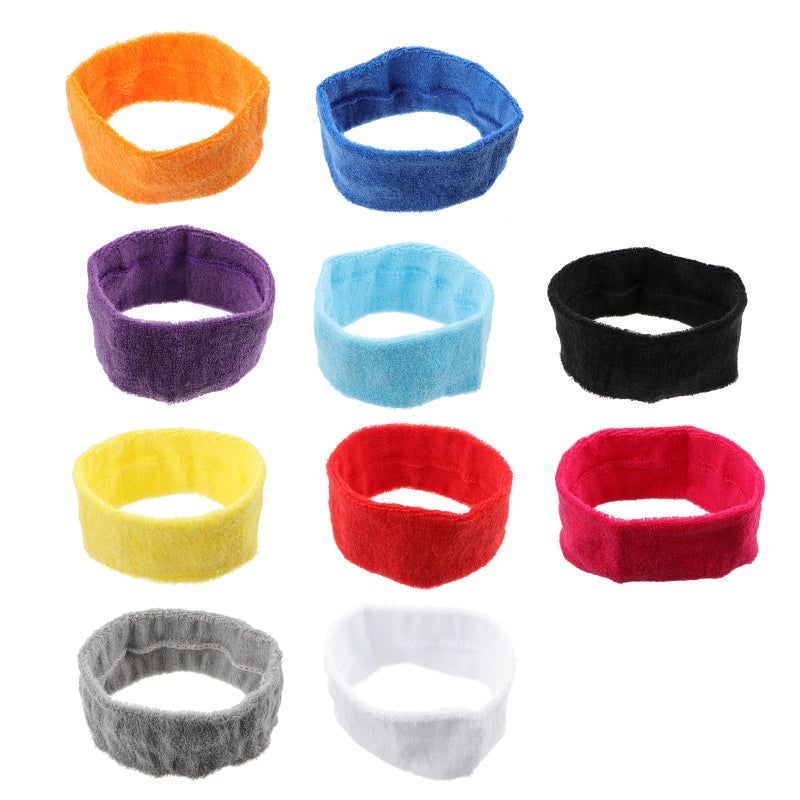 Moisture Wicking Unisex Sports Sweatbands Set Of 10 Mixed Colors For Running Yoga Gym - Image 2