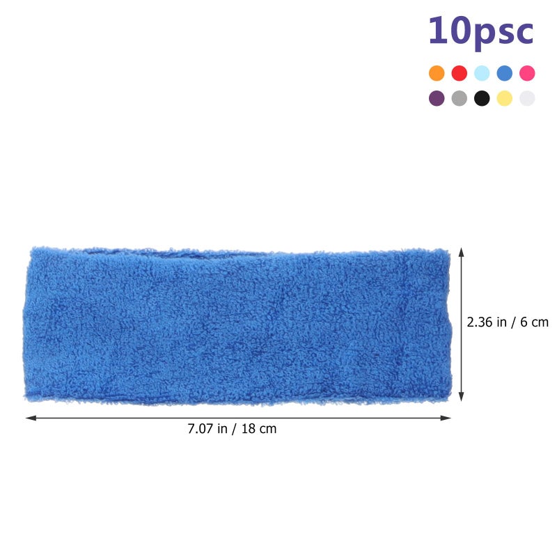 Moisture Wicking Unisex Sports Sweatbands Set Of 10 Mixed Colors For Running Yoga Gym - Image 3