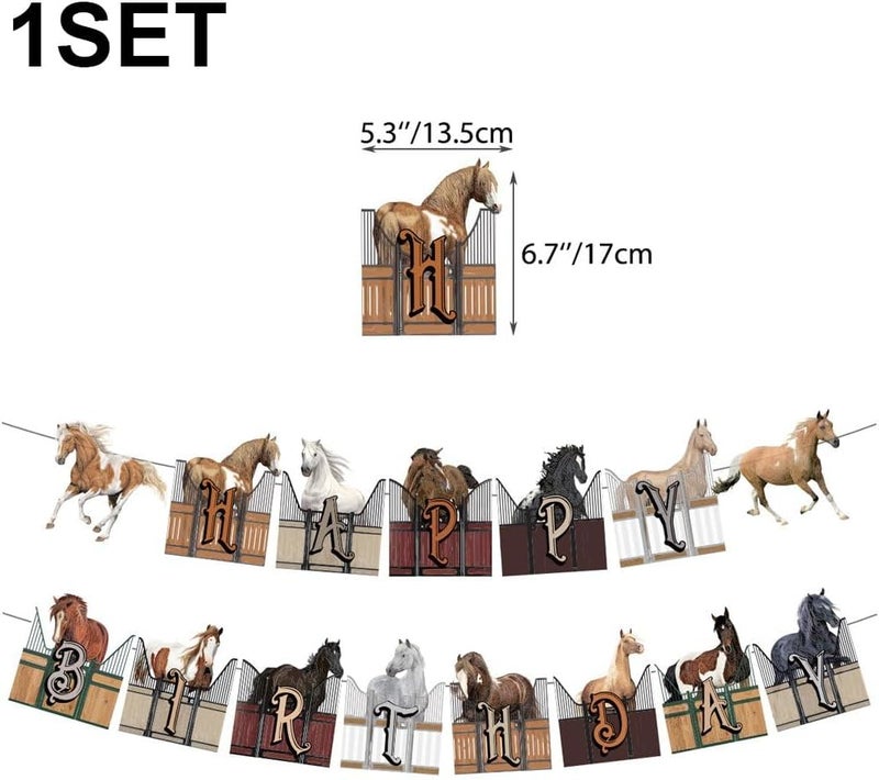 Sanfly Horse Garland Banner, Horse Banner, Horse Party Banner Garland Hanging Bunting Decoration for Club Decoration - Image 2