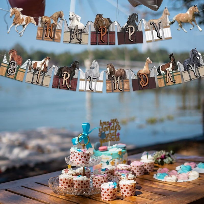 Sanfly Horse Garland Banner, Horse Banner, Horse Party Banner Garland Hanging Bunting Decoration for Club Decoration - Image 3