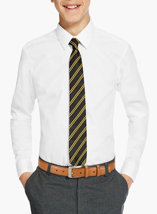 تشاورين حزام تشاورين للأولاد - حزام جلدي للأطفال مقاس 1 1/8 بوصة للفساتين - رفيق مثالي للملابس الرسمية للشباب - Image 3