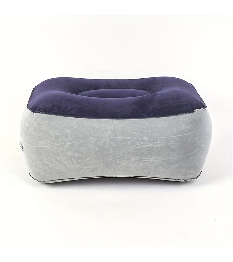 Grey Portable Inflatable Footrest Cushion for Travel Office Home Leg Support - Image 5