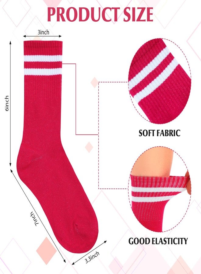 چيري جوارب جيريه الرياضية المخططة الملونة، 20 زوجًا، جوارب قطنية مخططة بلون موحد، جوارب نصفية للنساء والرجال (متعددة الألوان) - Image 2