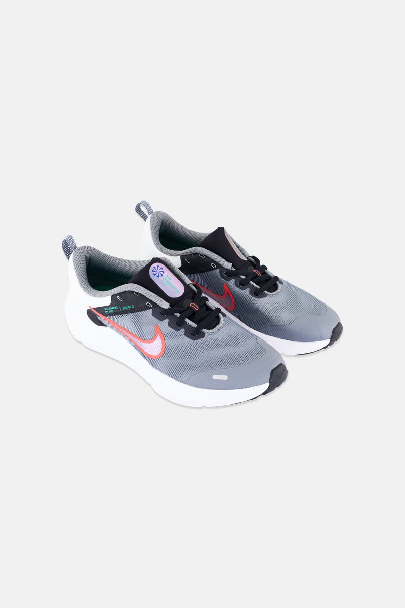 Nike Kids Girl Downshifter 12  NN Lace Up Sport Shoes, Grey  - Image 1