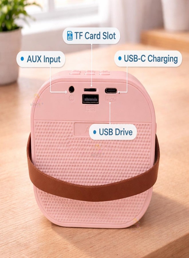 WISHKEY Rechargeable Karaoke Mic with Speake for Singing Wireless Mini Portable Bluetooth Karaoke Mic with Built-in Speaker, LED Lights Fun Toy & Birthday Gift for Kids, Boys, Girls & Adults (Pink) - Image 3