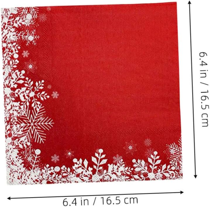 60pcs Red Snowflake Disposable Paper Napkins for Christmas Party, Holiday Dinner and Wedding, Decorative Guest Hand Towels for Winter Celebration - Image 2