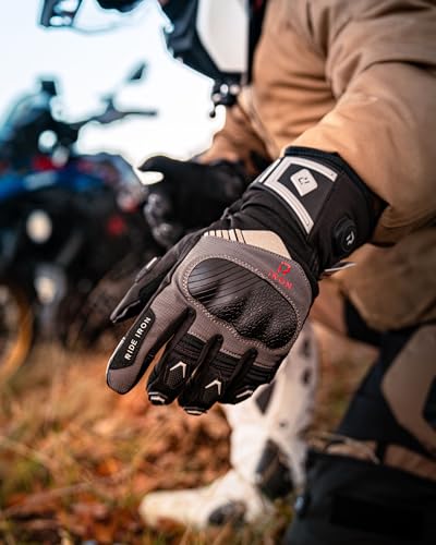 RIDEIRON Winter Motorcycle Gloves Waterproof Riding Gloves Warm Windproof Touchscreen Cold Weather Gloves for Men Women - Image 3